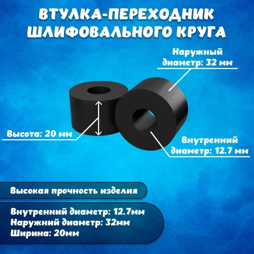 Втулка переходная для кругов шлифовальных 12.7x32мм (2шт)