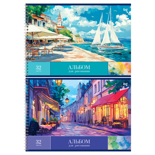 Альбом для рисования 32л., А4, на гребне BG "Пейзажи" АР4гр32 08633