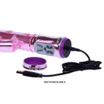 Розовый вибратор-кролик с ротацией и поступательными движениями - 29,5 см.