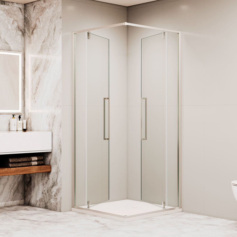 Душевой уголок с распашными дверями на петлях - RGW SV-33 (Прозрачное, 800x800)