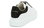 Alexander McQueen Alexander McQueen cowhide crystal black tail all-match wide round head sports fashion sneakers men's white