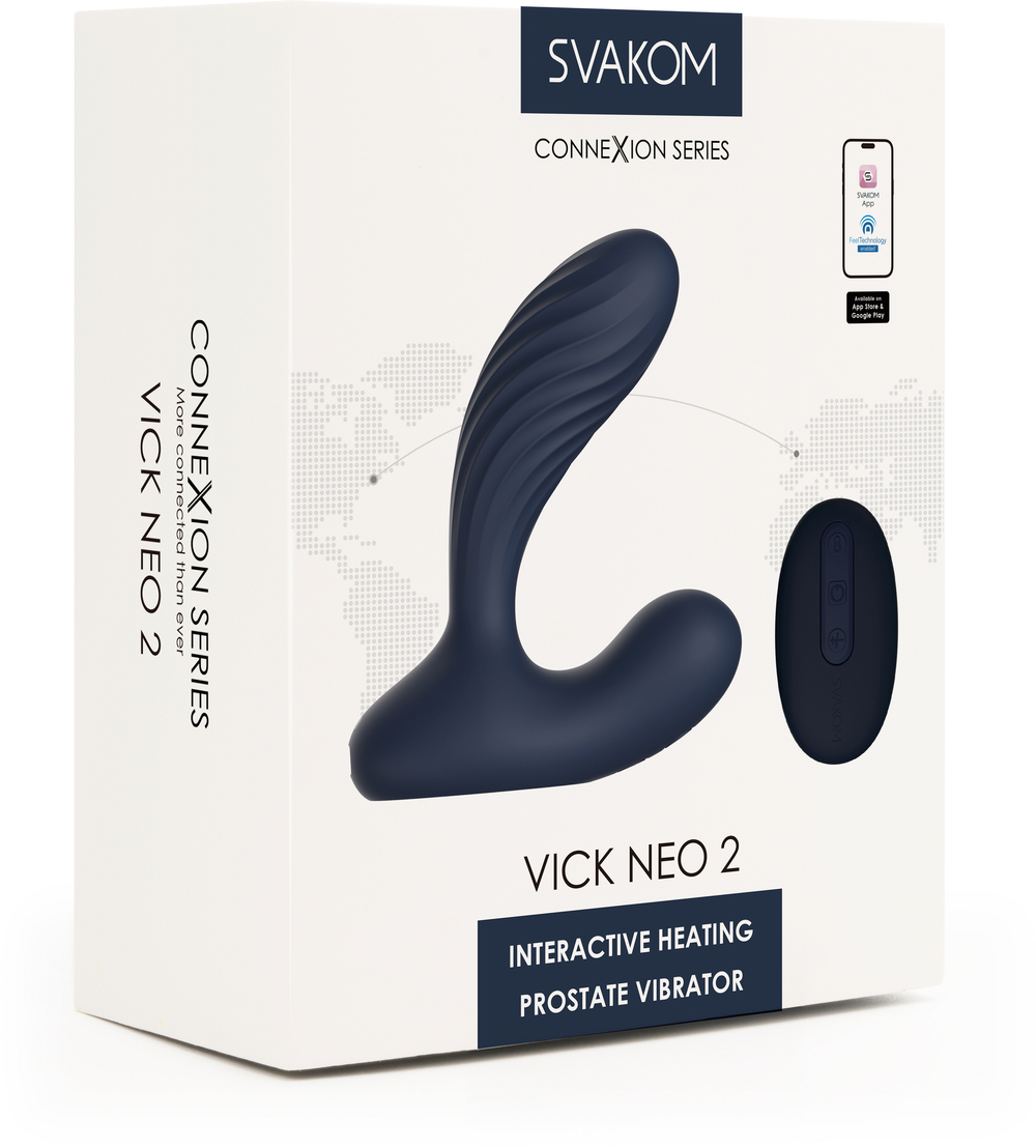 Интерактивный вибромассажер простаты и промежности SVAKOM VICK NEO 2 c функцией нагрева и пультом