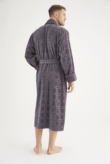 Халат мужской махровый 1370 серый Nusa Турция