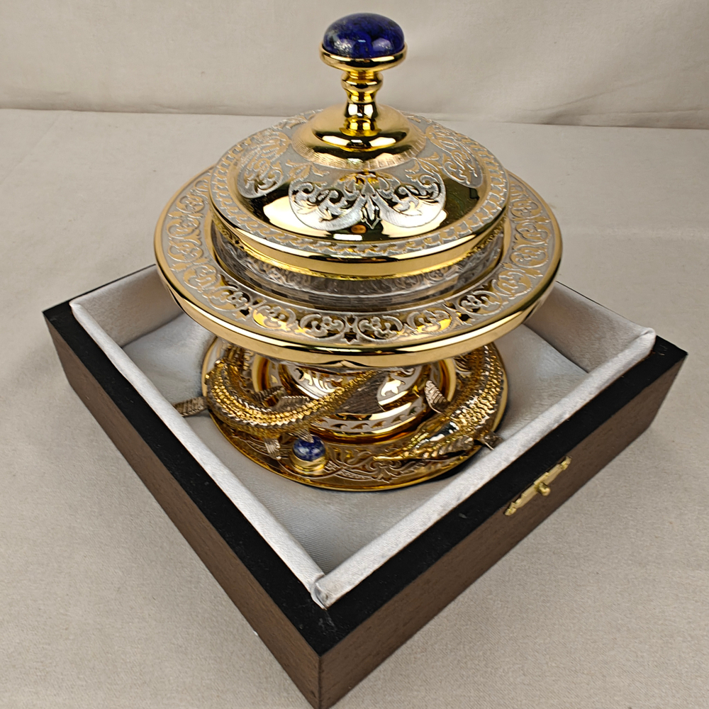 Икорница "Царский подарок" с лазуритом