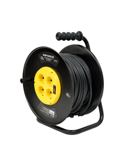 Силовой удлинитель Inforce на катушке, 4 гнезда, с/з КГ 3х2,5 16A 30м IP20 GRANITE ZG 09-15-11