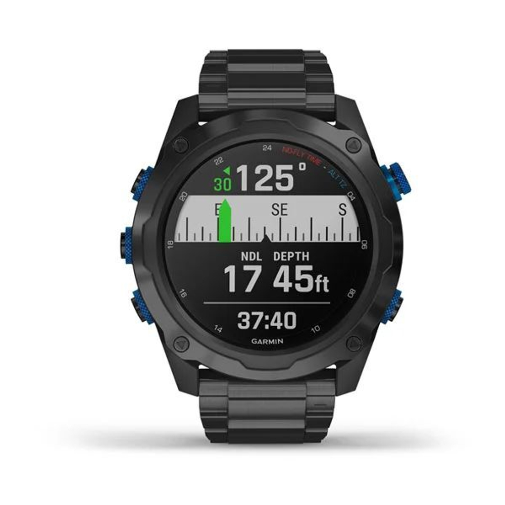 Комплект умные часы Garmin Descent Mk2i титановые с DLC-покрытием и черным титановым ремешком + датчик Descent T1