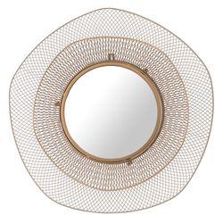 Зеркало настенное Vinger, Ø79 см, бежевое/золотое