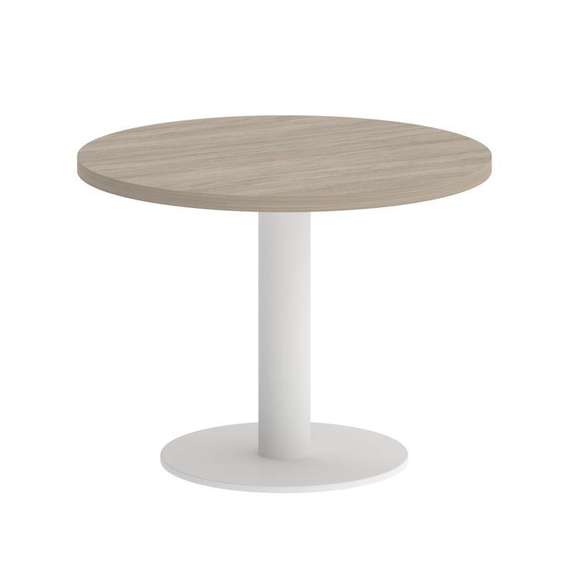 Onix Direct Стол журнальный круглый O.SJ-1 Дуб Аттик/Металл Белый 600*600*450