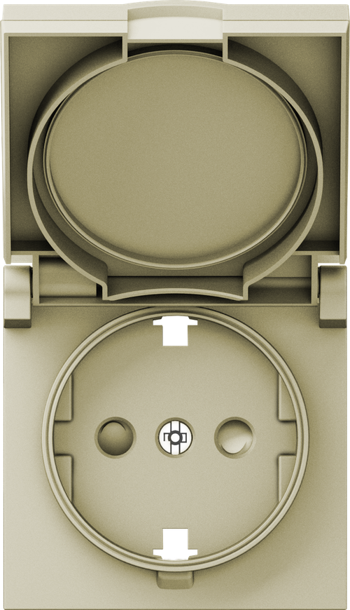 Накладка для розетки Schuko с заземлением, с крышкой, 16A 250 В~, шампань, серия A07