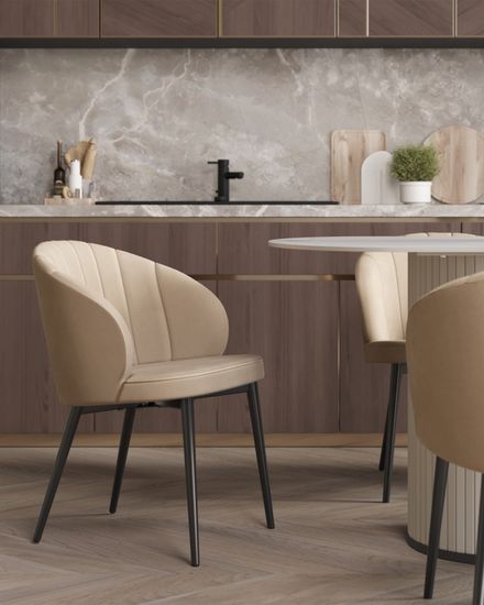 Стул Lastura велюр молочный