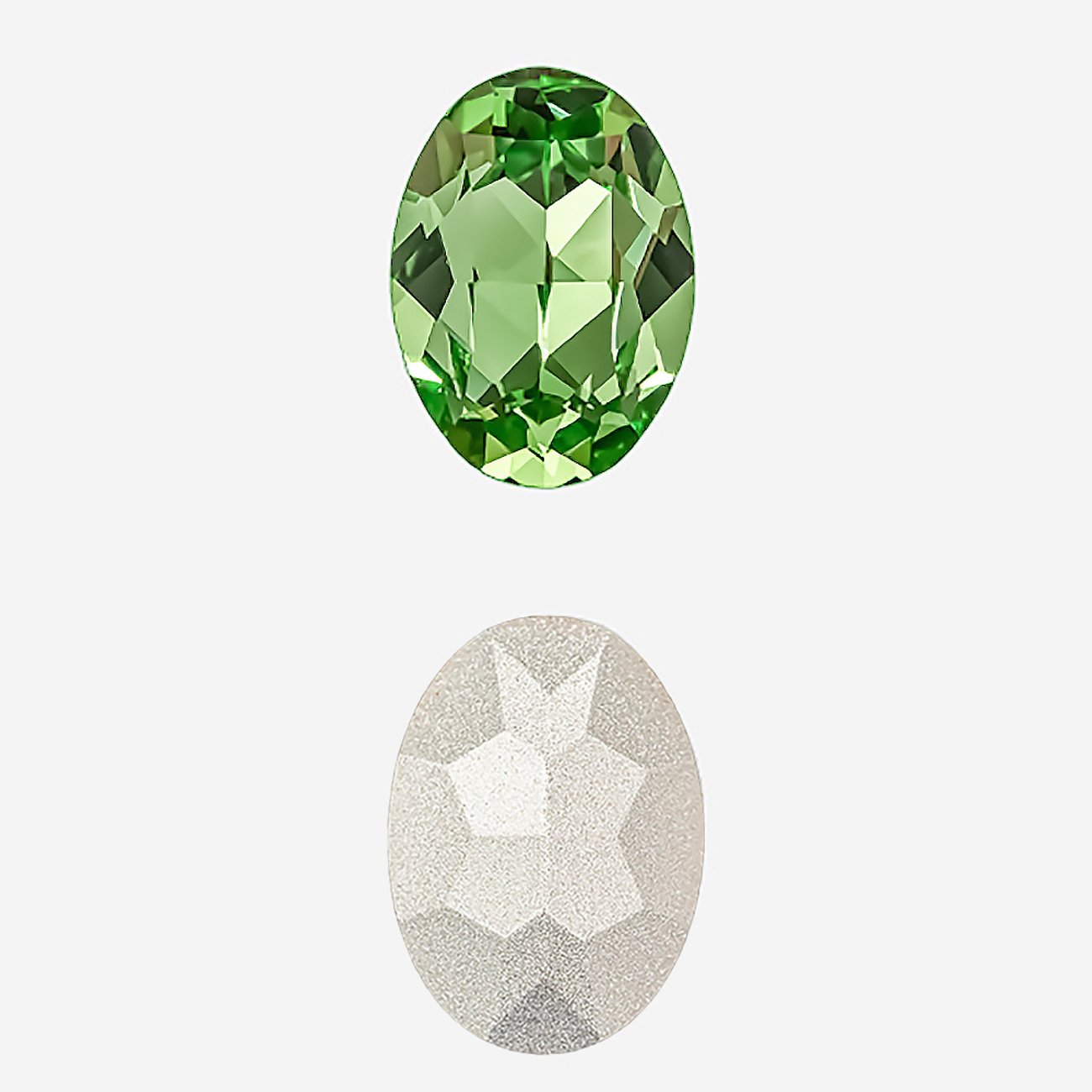 Кристалл Овал (Oval Fancy Stone), оттенок "Перидот"/"Peridot", 14*10мм