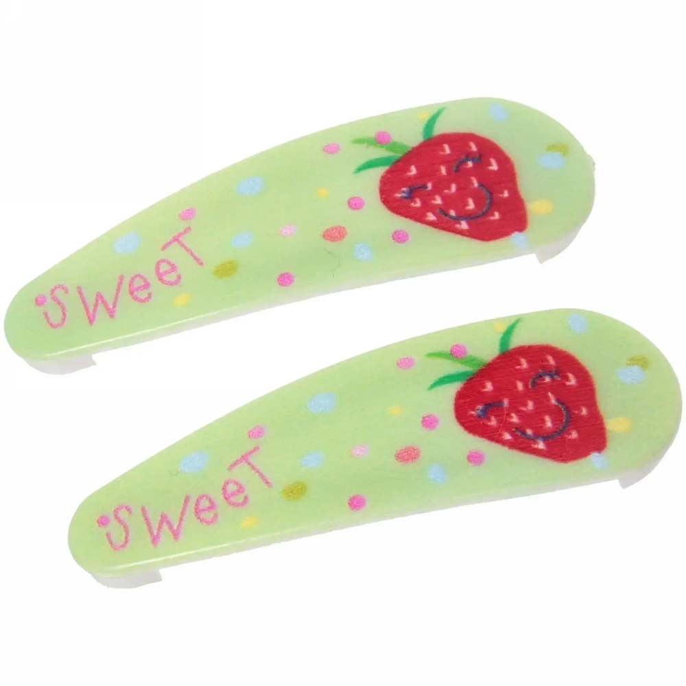 Зажимы для волос детские 2шт «Happy smile», ягодки, микс 6 цветов, 5,5*1,5см