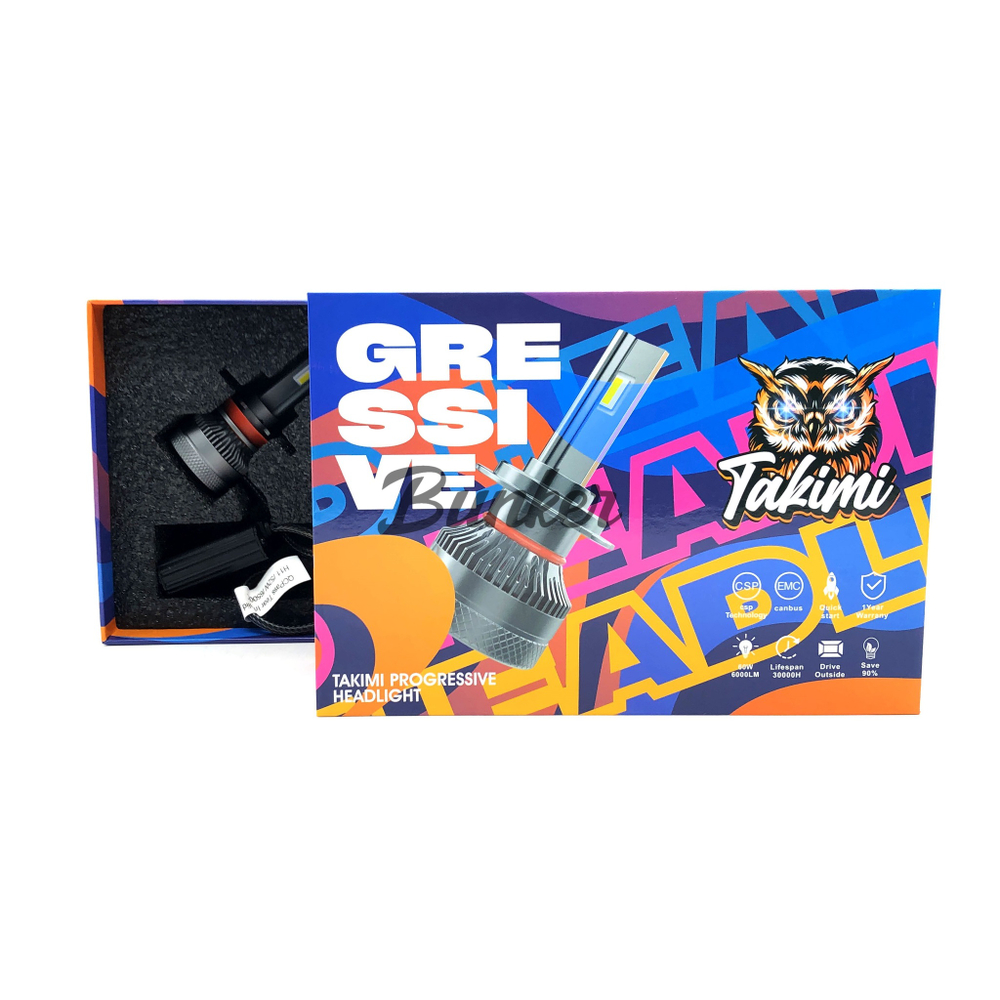 Светодиодные автомобильные LED лампы TaKiMi Progressive V2 H11/8/9/16 6000K 12/24V