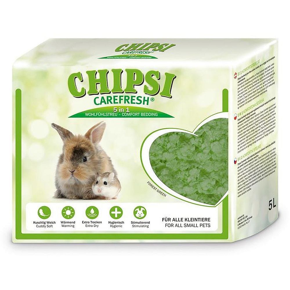 CHIPSI CAREFRESH FOREST GREEN - наполнитель/подстилка зеленый  д/птиц и мелких домашних животных 5 л