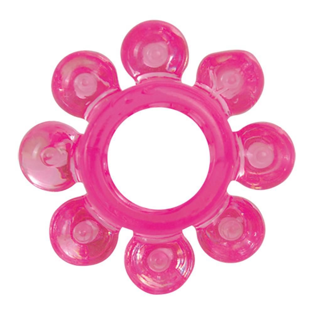 Розовое эрекционное кольцо COCK RING REAL KICK (Цвет: розовый)