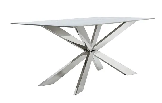 Обеденный стол Steelgor 180х90 см, белый камень