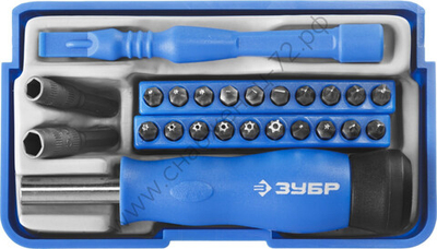 ЗУБР 24 предм., Отвертка для точных работ с насадками (25648-H24)