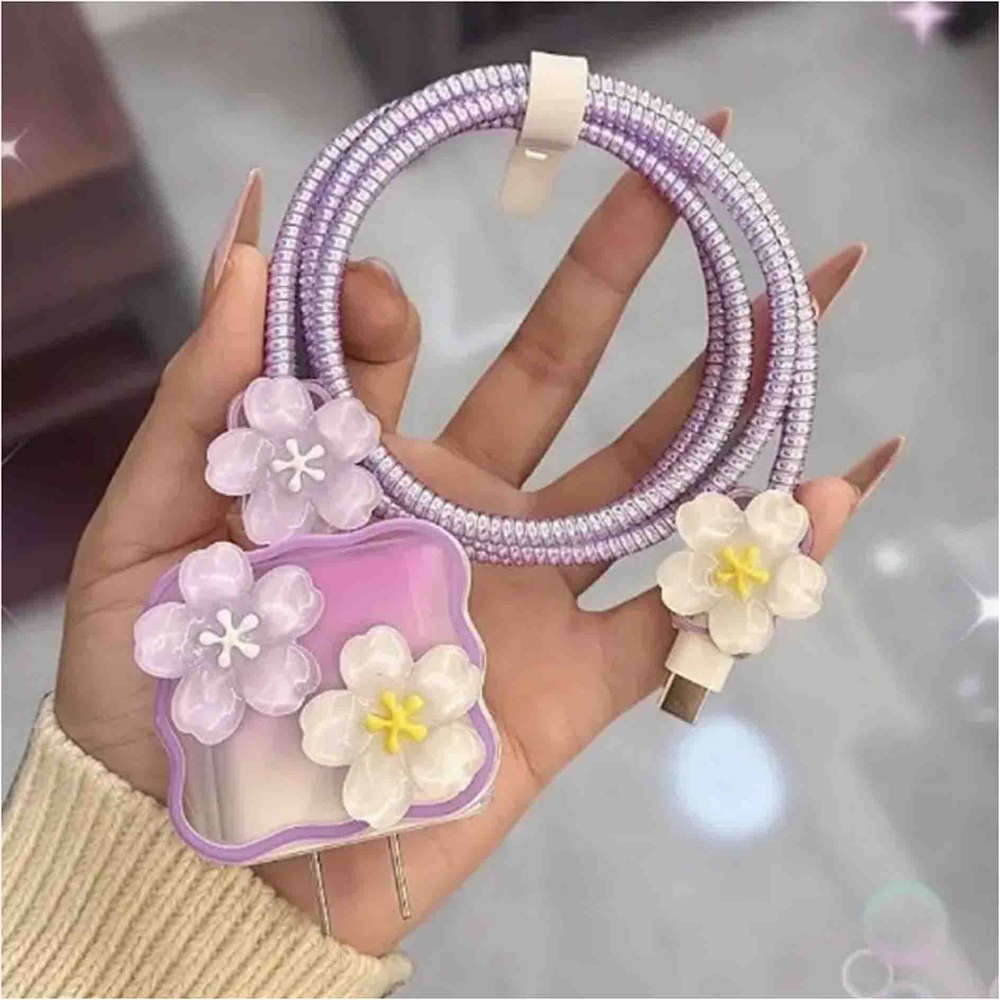 Защитный чехол для зарядного устройства с цветами