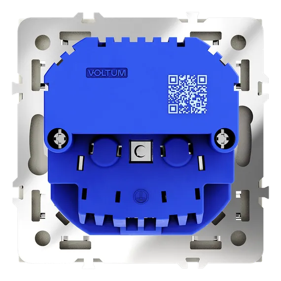 Розетка встраиваемая VOLTUM S70 с заземлением и защитными шторками, 16А, с USB, A+A, (шелк) vls040404