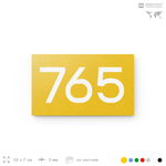 Номер на дверь 765, табличка на дверь для офиса, квартиры, кабинета, аудитории, склада, желтая 120х70 мм, Айдентика Технолоджи