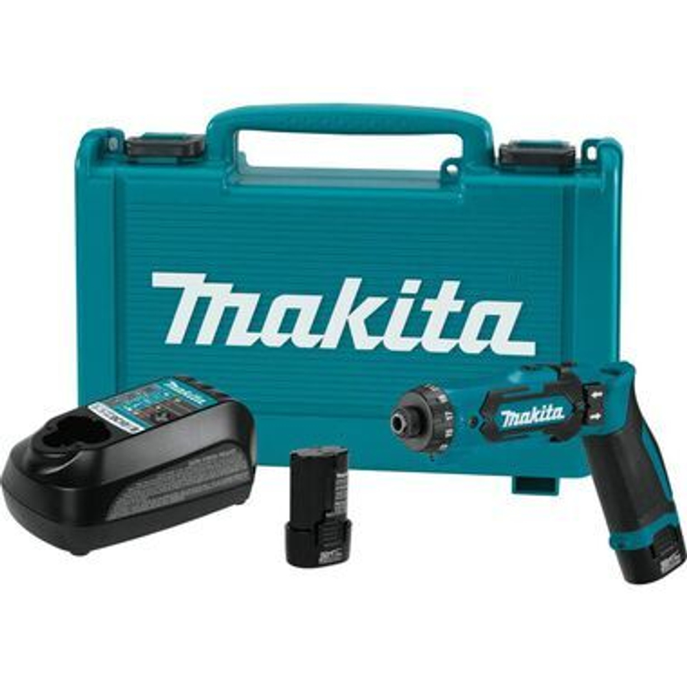 Makita 7.2V 1/4inch Hex Driver Drill Kit with Auto Stop Clutch