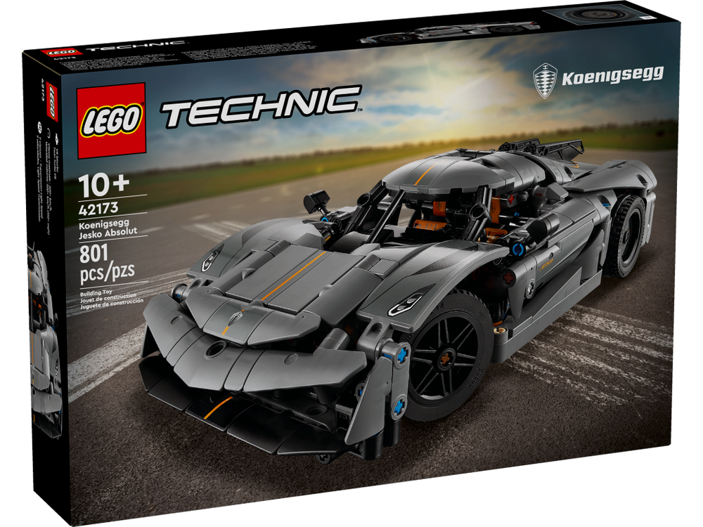 LEGO Technic 42173 Koenigsegg Jesko Absolut — серый гиперкар