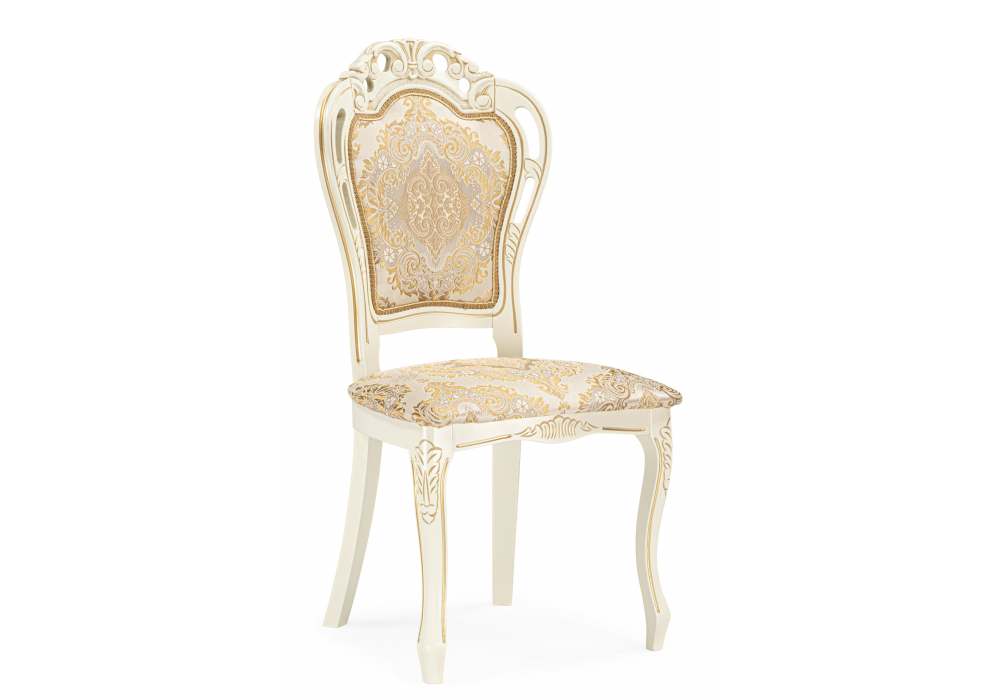 Стул деревянный Woodville Bronte молочный, патина