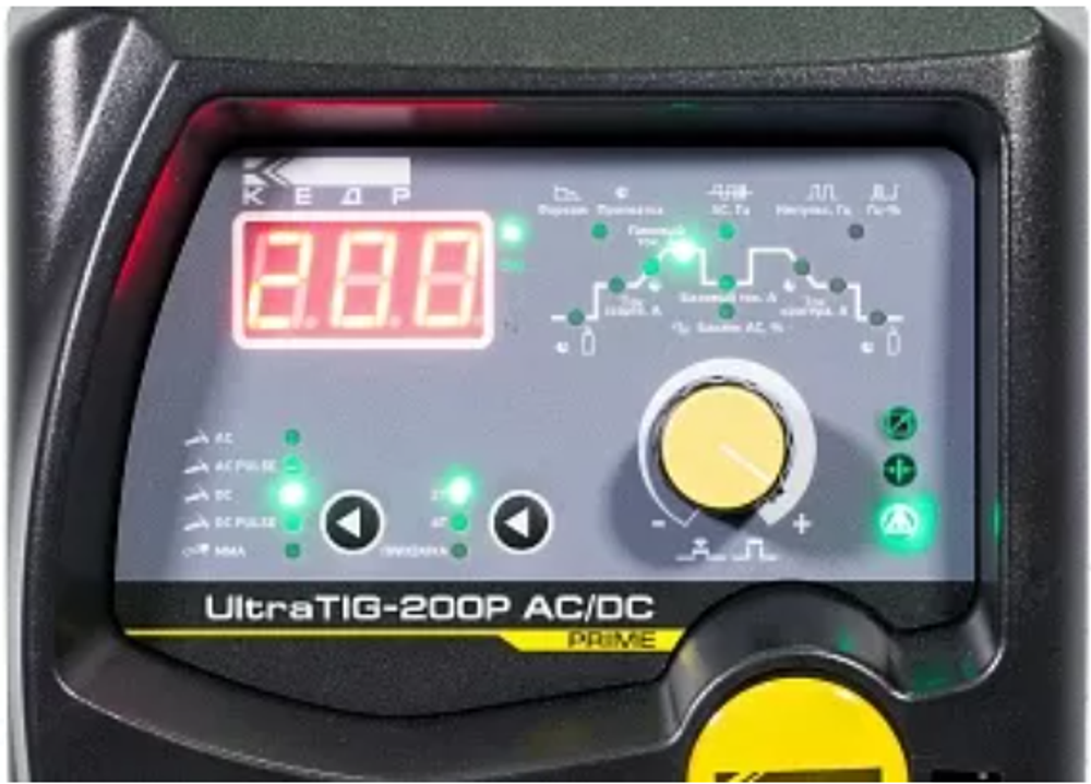 Установка аргонодуговой сварки КЕДР UltraTIG-200P AC/DC (220В, 10-200А) (с возможностью подключения педали)