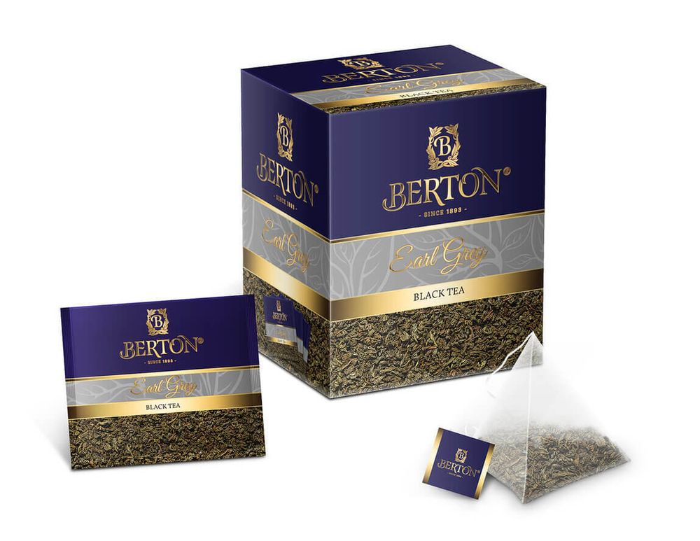 Чай черный Berton Эрл Грей в пакетиках на чашку, 20 шт.