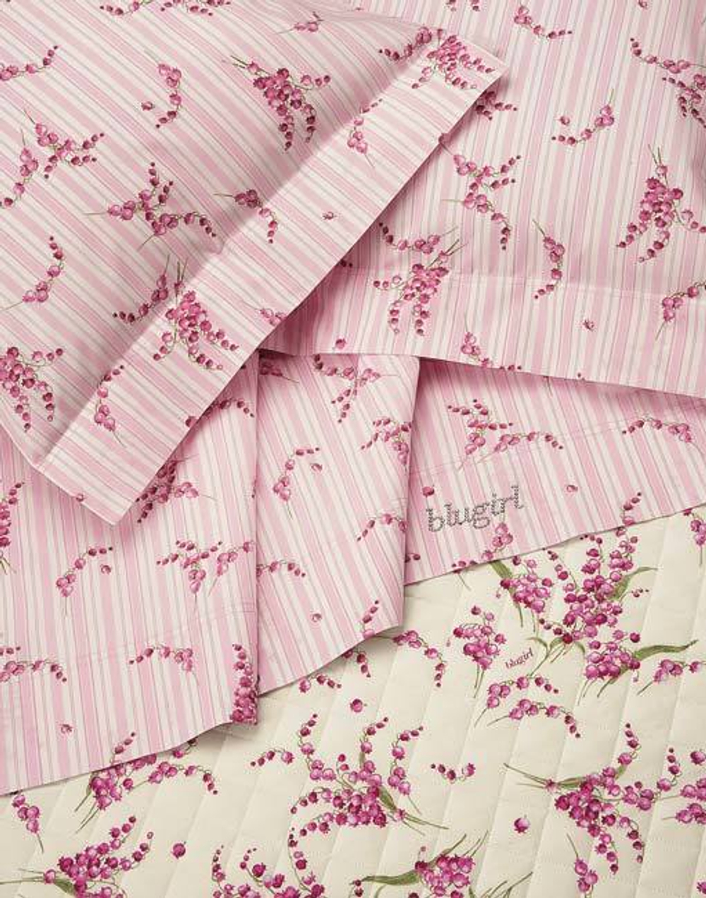 Постельное белье 2 спальное евро Blugirl Frilly Fucsia малиновое