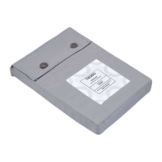 Простыня из премиального сатина светло-серого цвета из коллекции essential, 240х270 см