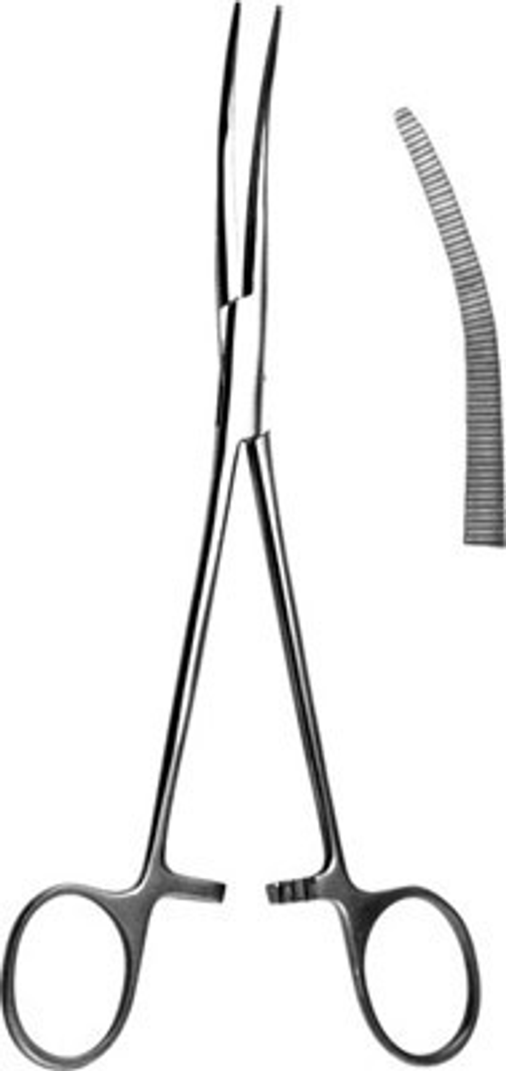 ВР- З-183 # Зажим кровоостанавливающий зубчатый изогнутый 2, 196 мм