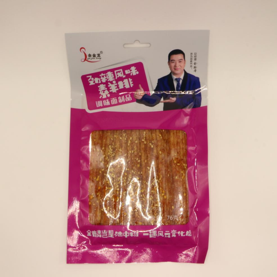 Пряная соевая закуска Lyu Jin Long со вкусом тайской баранины, 76гр (розовая упаковка)