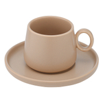 Набор из двух чашек с блюдцами бежевого цвета из коллекции essential, 120 мл