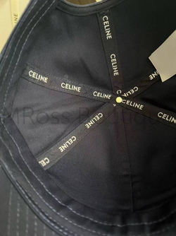 Женская кепка Celine синего цвета с буквой