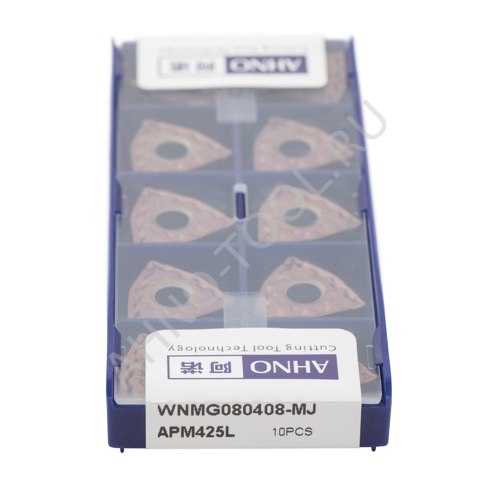 Пластина твердосплавная ISO WNMG080408-MJ APM425L AHNO по жаропроч. и нерж.стали, получистовая