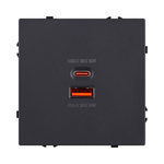 Розетка USB A+C 65W, черный матовый Kollinger Eclipse EC-024BK