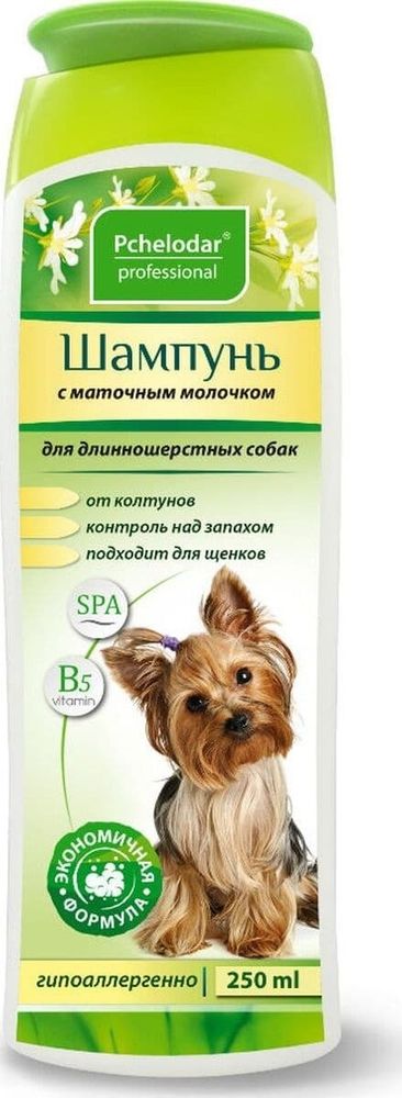 Шампунь с маточным молочком для длинношерстных собак, 250 мл. / 1031 ПЧЕЛОДАР