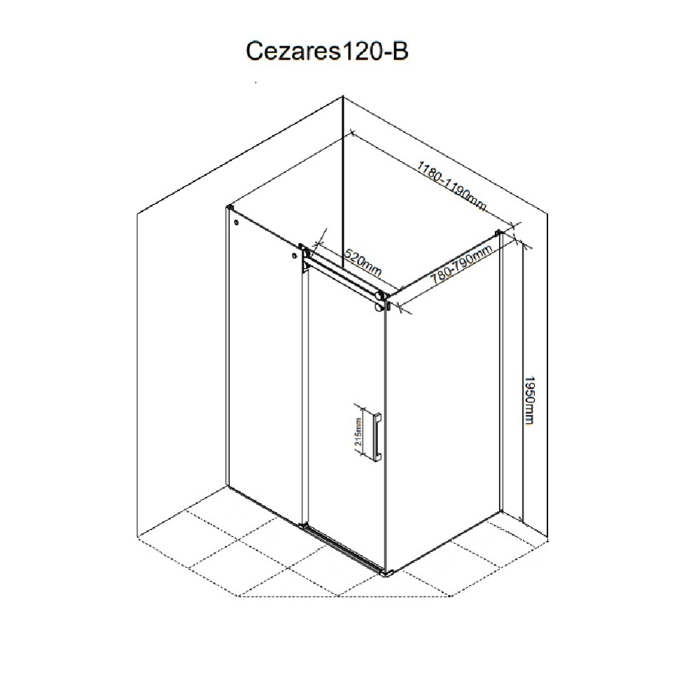 Душевое ограждение Ceruttispa ЧЕЗАС (CEZA'S) 120B (90x120x195)