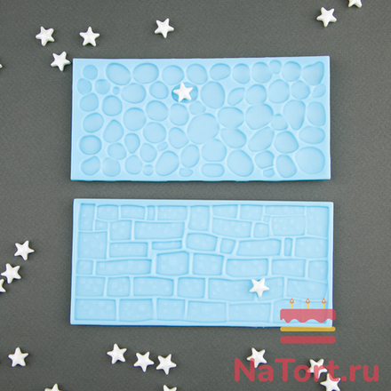 Набор оттисков для мастики и шоколада «Дорога и камень» 2 шт