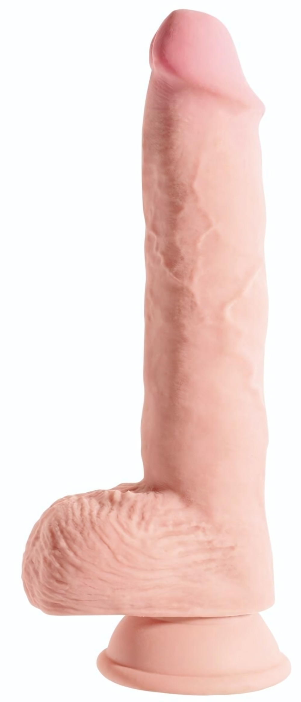 Телесный фаллоимитатор на присоске 10 Triple Density Fat Cock with Balls - 27,9 см. (Цвет: телесный)