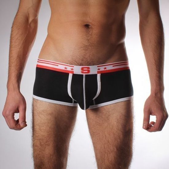 Мужские трусы хипсы с вырезом сзади черные Seeinner Black Boxer