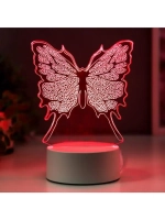 Светильник «Бабочка» LED RGB от сети 9.5×13×17 см RISALUX