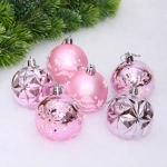 Набор шаров «Вивальди» 6 см (в наборе 6 шт), Розовый