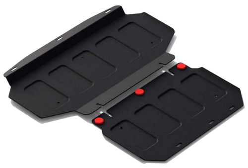 Защита картера АвтоБроня для Kia Mohave I рестайлинг (V - все) 2017-2020, штампованная, сталь 1.8 мм, 2 части, с крепежом, 111.02838.1