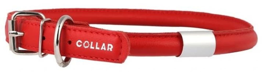 Ошейник "CoLLaR GLAMOUR" круглый с адресником красный (диаметр 13мм, длина 45-53см)