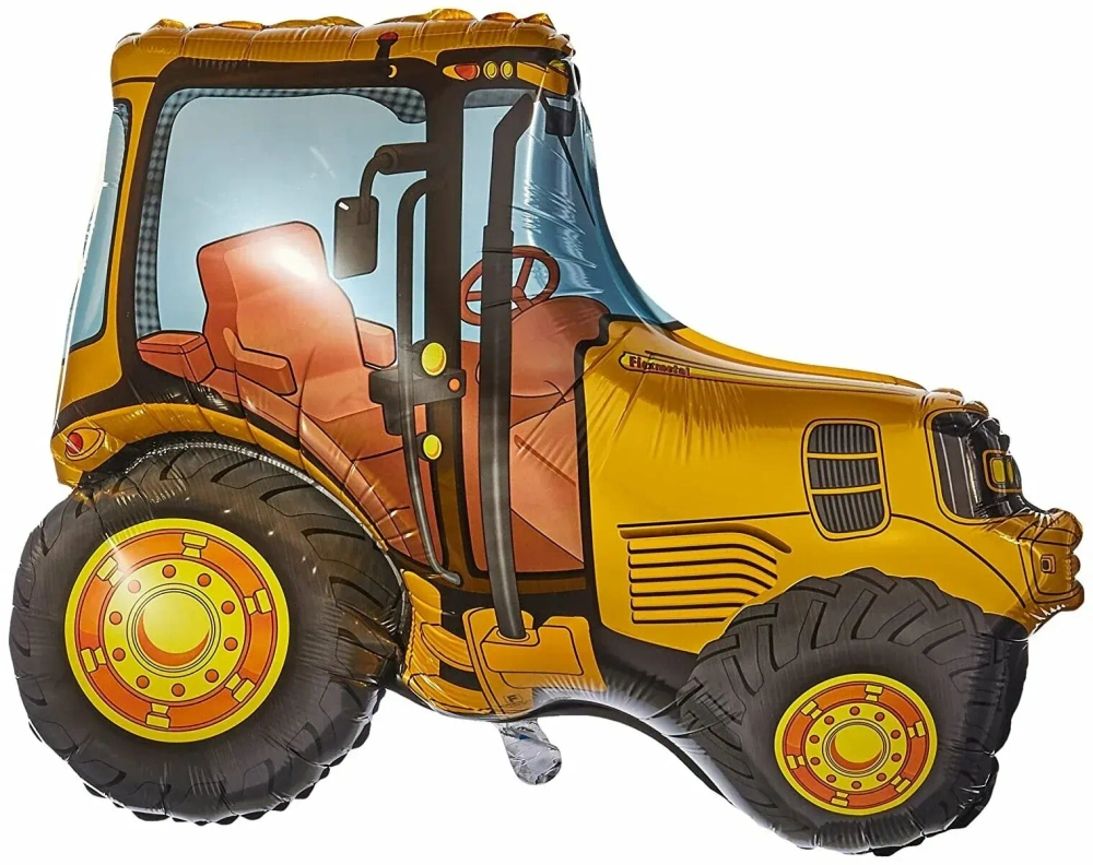 Шар (37""/94 см) Фигура, Трактор, Оранжевый, 1 шт. Е17
