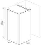 Душевая перегородка Ravak ST Walk-In Corner 110x80 GW1CD4300Z1 профиль Черный стекло Transparent