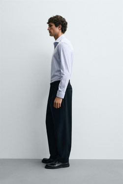 ZARA РУБАШКА REGULAR-FIT, СИНИЙ/БЕЛЫЙ