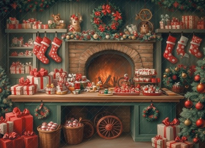 Мастерская Деда Мороза №2 - фон неопреновый